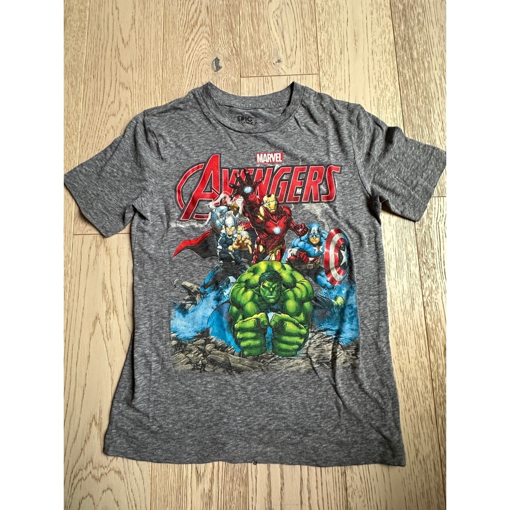 Epic Threads Marvel Avengers Graphic Tee Heather Gray Kids Size M 8-10